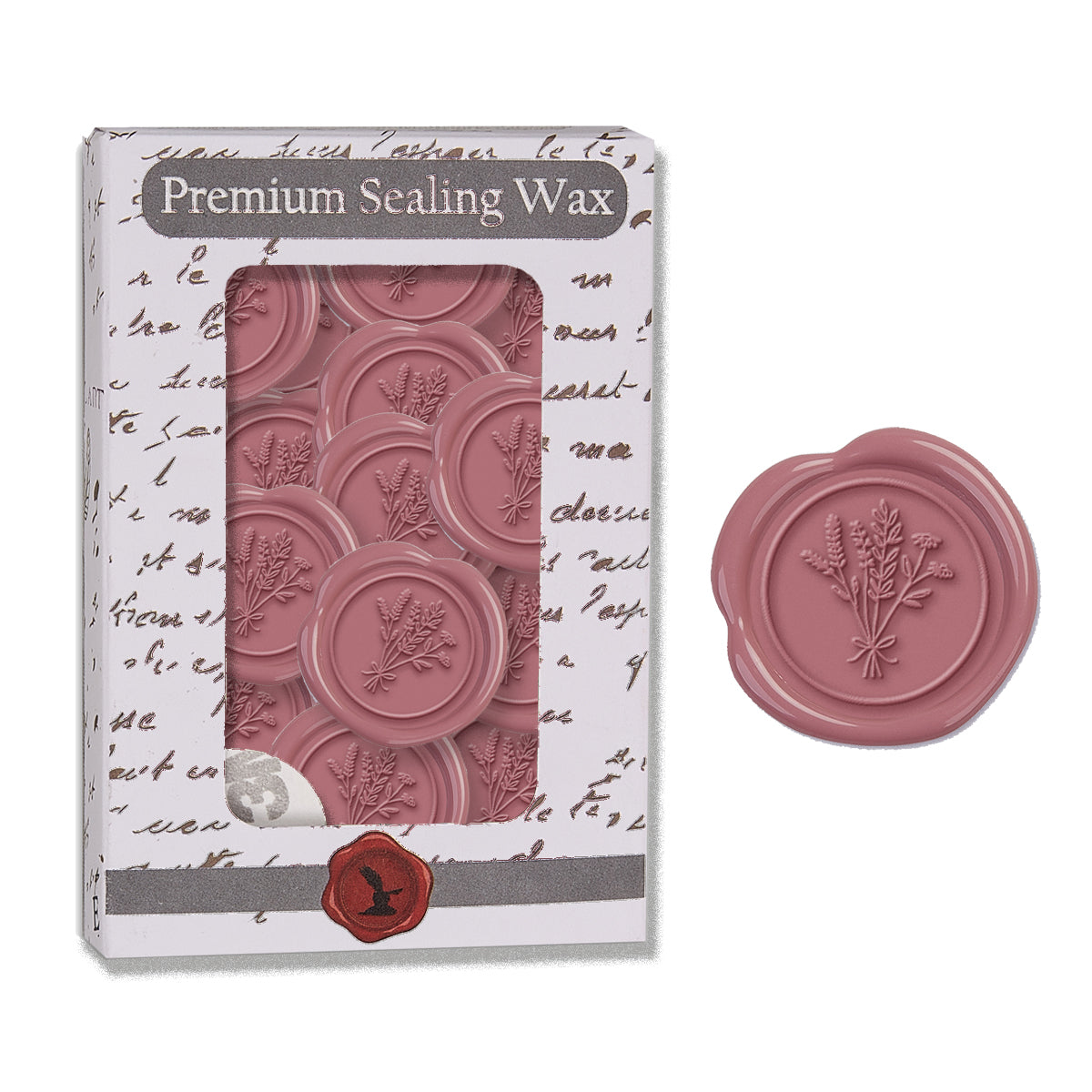 Wildflowers Adhesive Wax Seal Quick-Ship Stickers 25PK-Vintage Mauve
