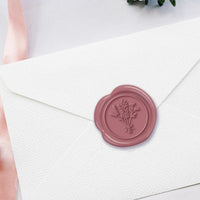 Wildflowers Adhesive Wax Seal Quick-Ship Stickers 25PK-Vintage Mauve