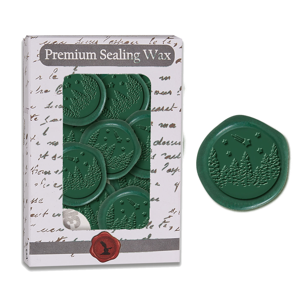 Winter Wonderland Adhesive Wax Seal 25PK Quick-Ship Stickers-Forest Green