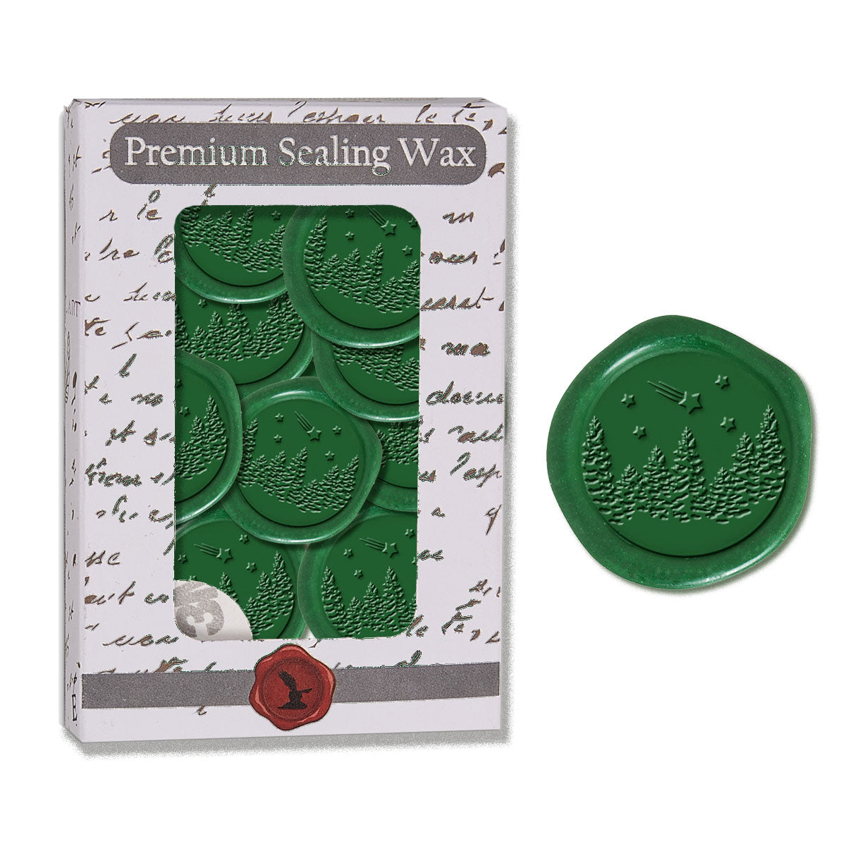Winter Wonderland Adhesive Wax Seal 25PK Quick-Ship Stickers-Forest Green