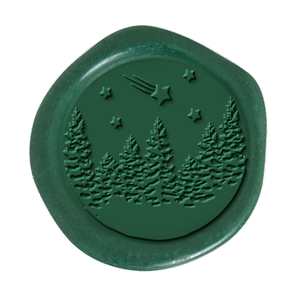 Winter Wonderland Adhesive Wax Seal 25PK Quick-Ship Stickers-Forest Green
