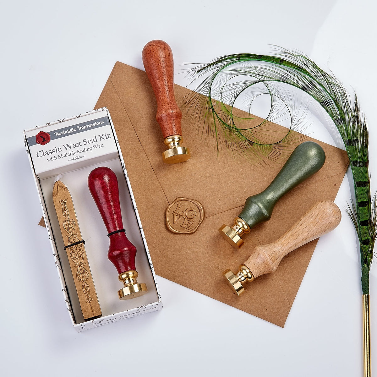 Nature - Inspired Wood Handle Wax Seal Kits - Nostalgic Impressions