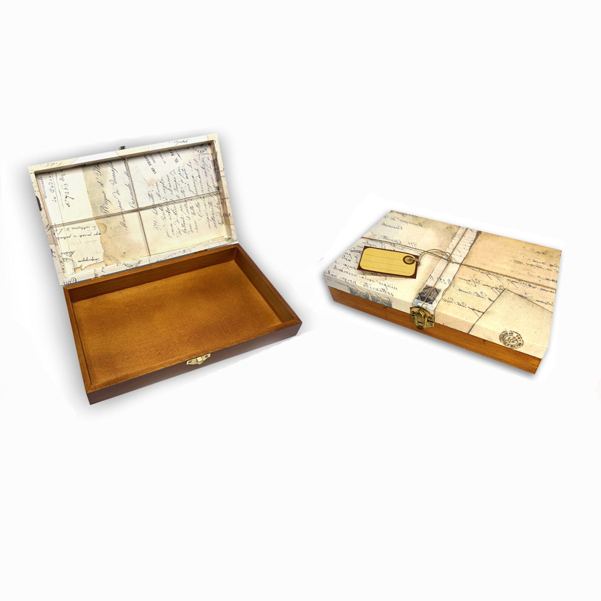 Classic Wooden Desktop Writing Keepsake Box –Stationery & Writing Organizer-Made In Italy
