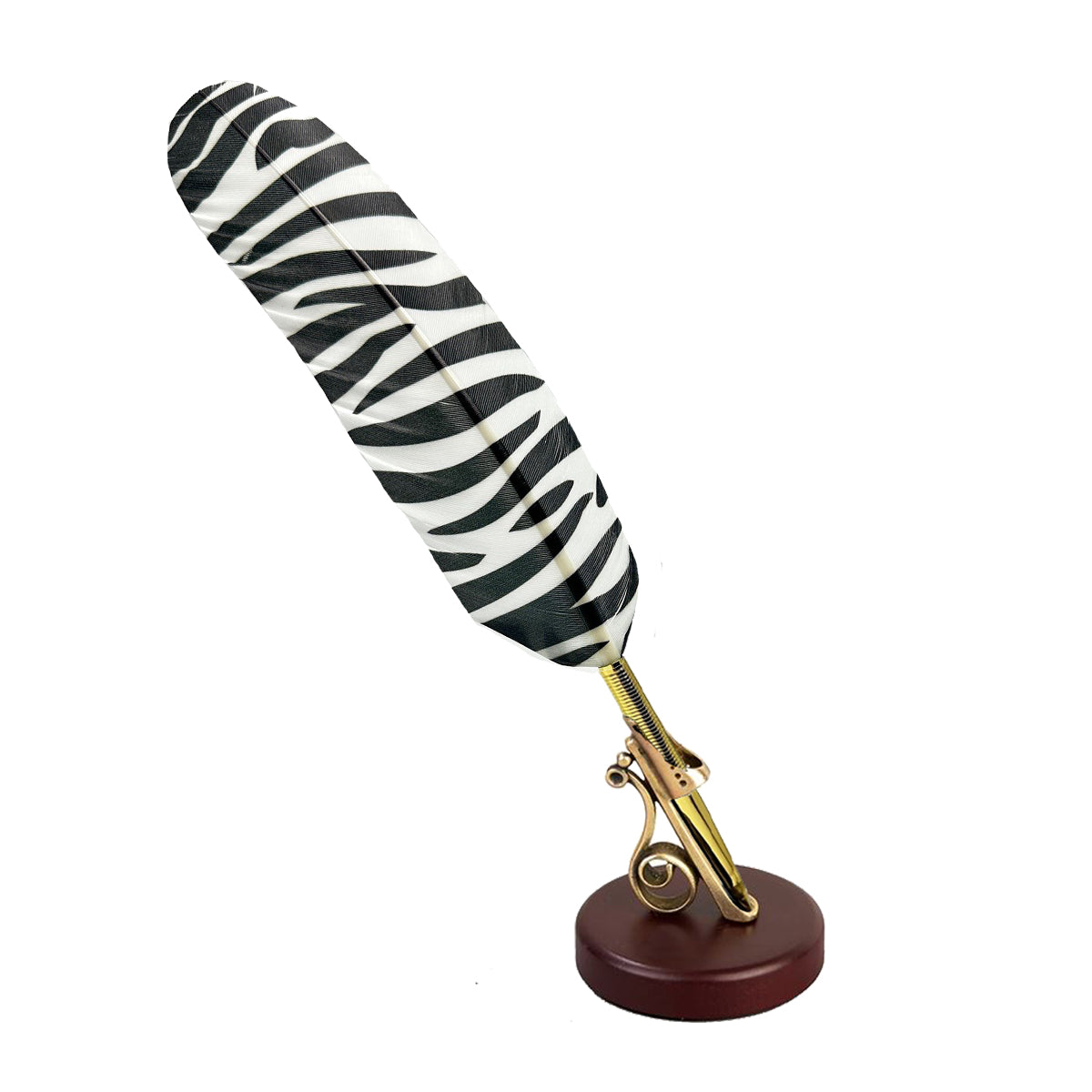 Animal Print Feather Ballpoint Pen with 2 refills in folder