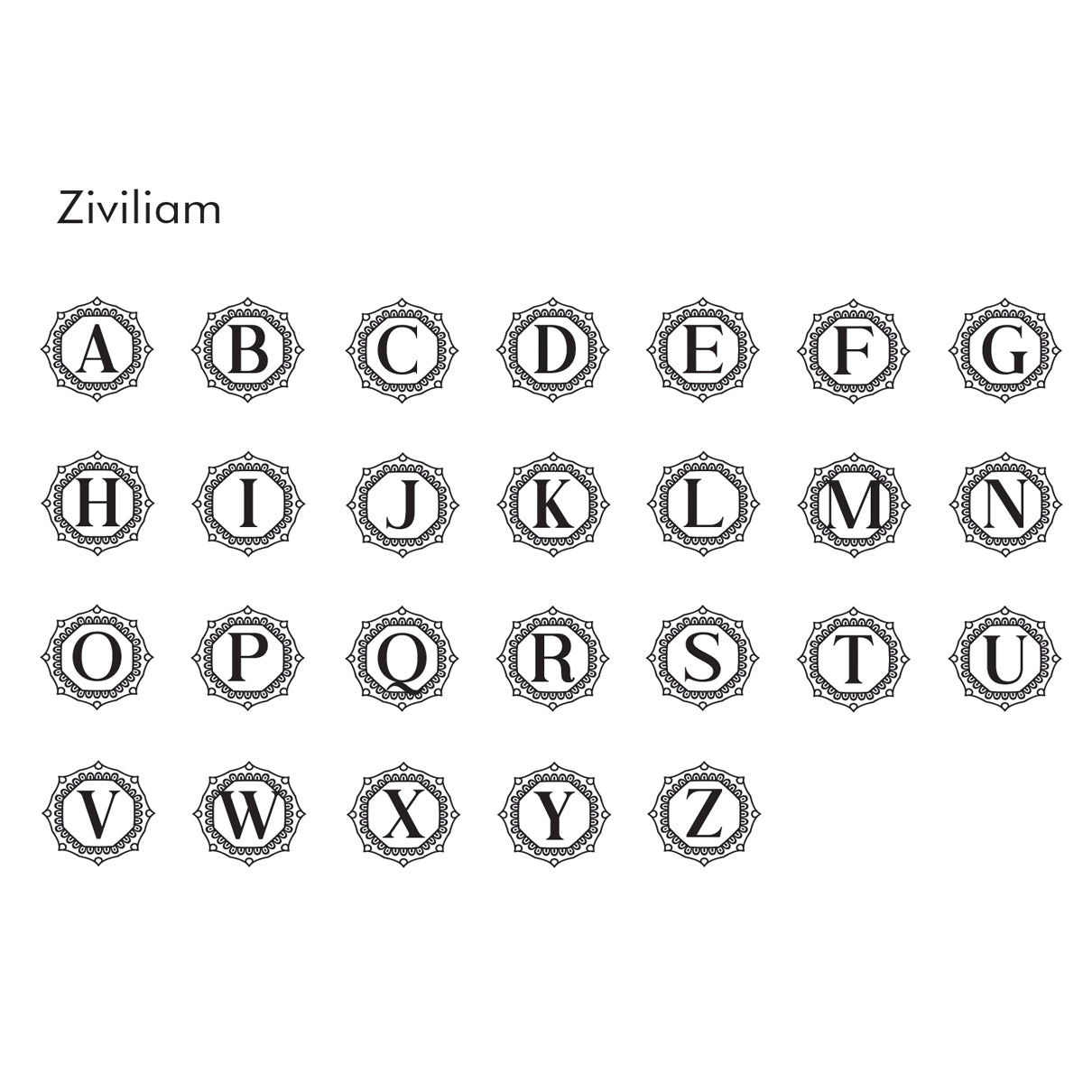 Ziviliam Initial Custom Wax Seal Stamp #8860 - Nostalgic Impressions