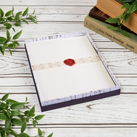 Classic Linen Brilliant White Stationery Set Gift Box - 20/10
