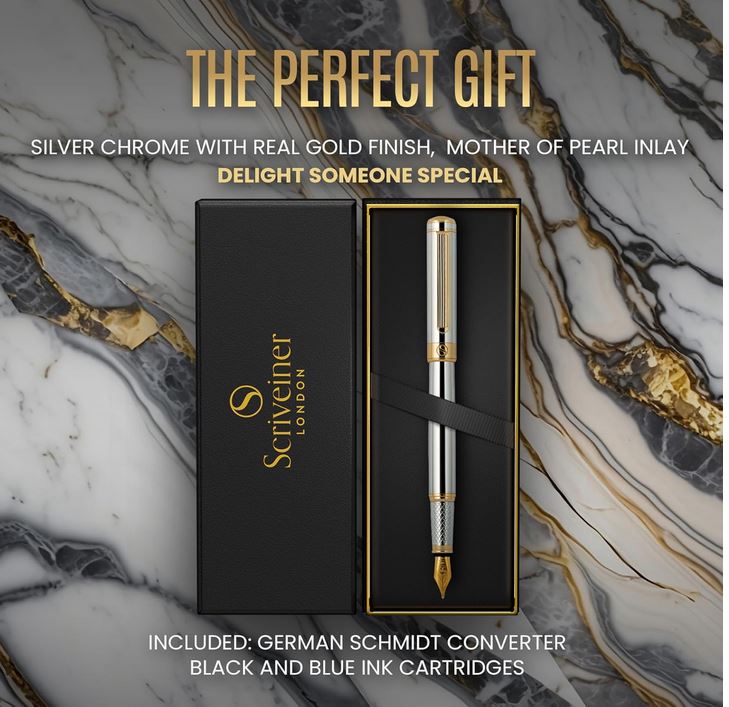 Luxury Fountain Pen Executive Gift Set with Medium Nib-multi-colors