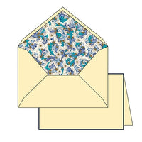 Blue Classica Italian Notecard Set by Rossi - 4.25 x 6.25" - 10/10 - Nostalgic Impressions