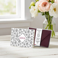 Love Black Foil Note Cards Boxed Set of 8 with Burgundy envelopes by Nostalgic Impressions