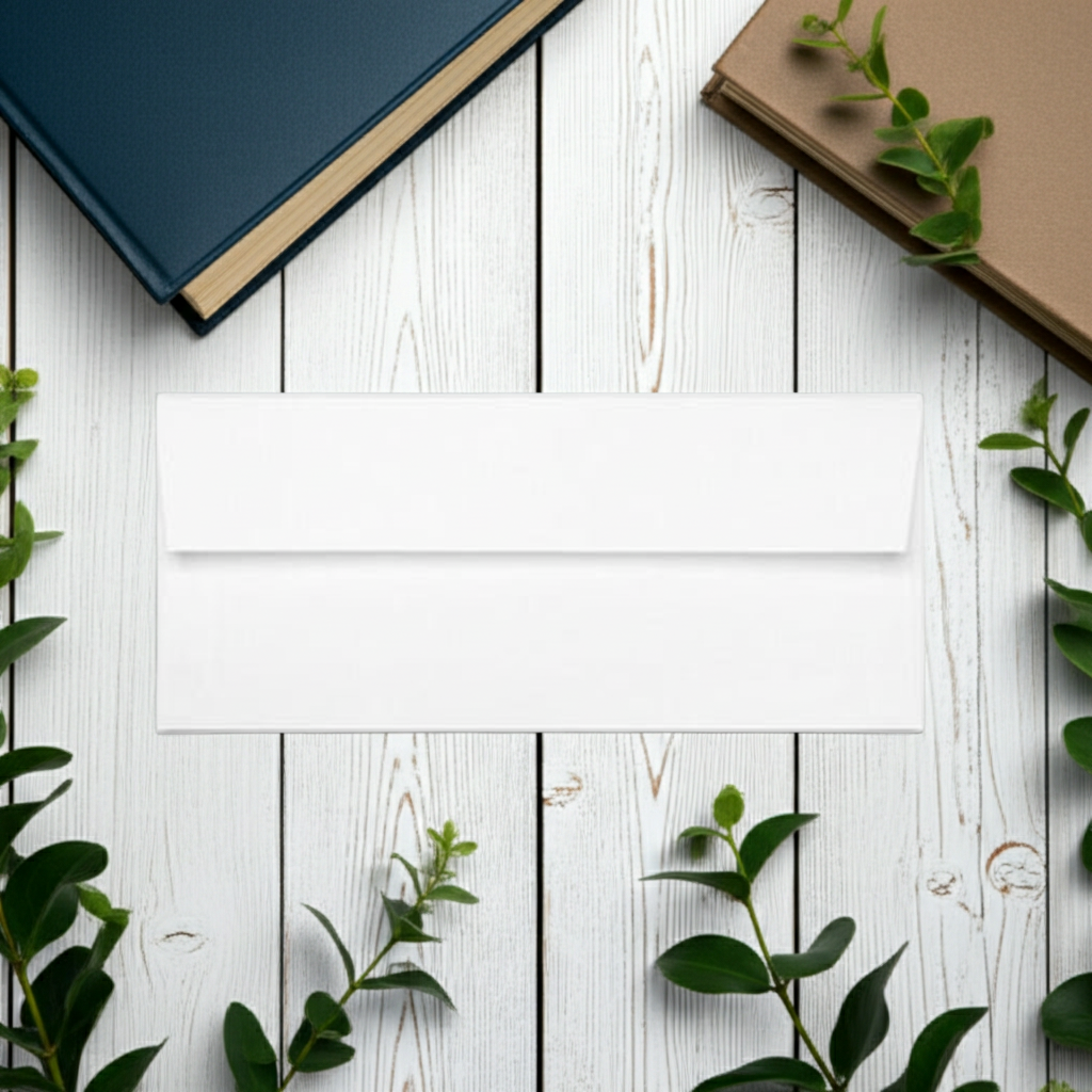 Classic Linen #10 Brilliant White Envelopes -10pk