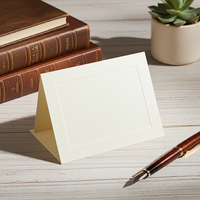 Classic Linen Fold-Over Note Card Set with Envelopes- White or Ivory