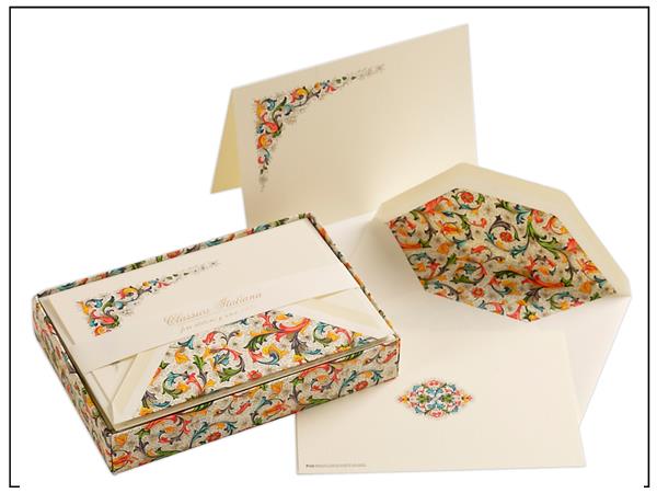 Florentina Notecard Set Made in Italy by Rossi 4.25x6.25" - 10/10 - Nostalgic Impressions