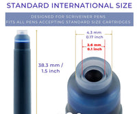 Luxury Fountain Pen Refills Blue or Black- Pk of 20