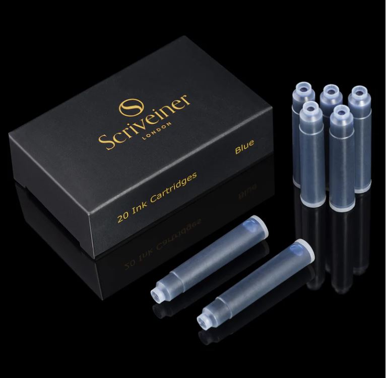 Luxury Fountain Pen Refills Blue or Black- Pk of 20