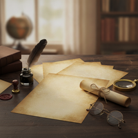 Aged Parchment Stationery Paper - 8.5 x 11” - Printed Antique Texture - 20 Pack - Printer Friendly