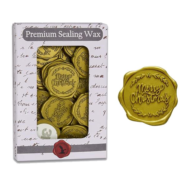 Merry Christmas Adhesive Wax Seal 25pk Quick - Ship Stickers - Nostalgic Impressions
