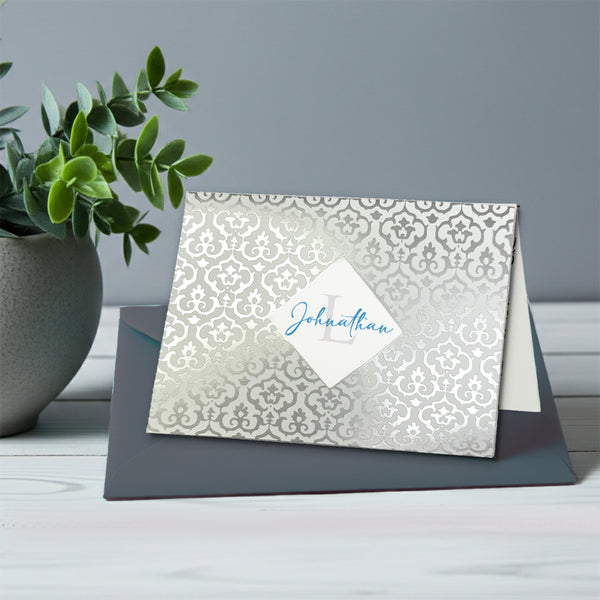Personalized Custom Initial with Name Foil Note Cards with Envelopes by Nostalgic Impressions