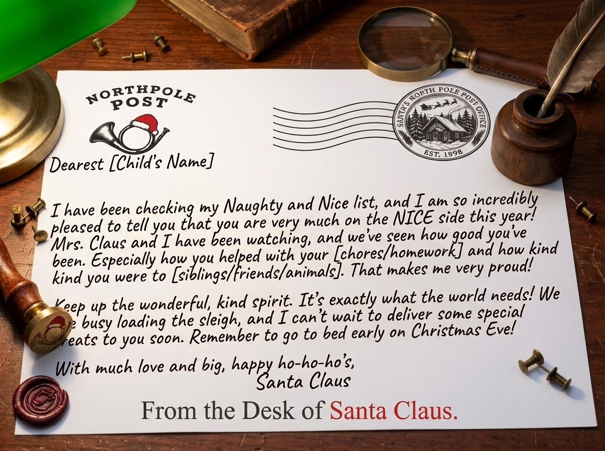 North Pole Post Wax Seal Stationery Kit in Wood Keepsake Box
