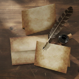 Aged Parchment Note Card Set with Envelopes 8/8
