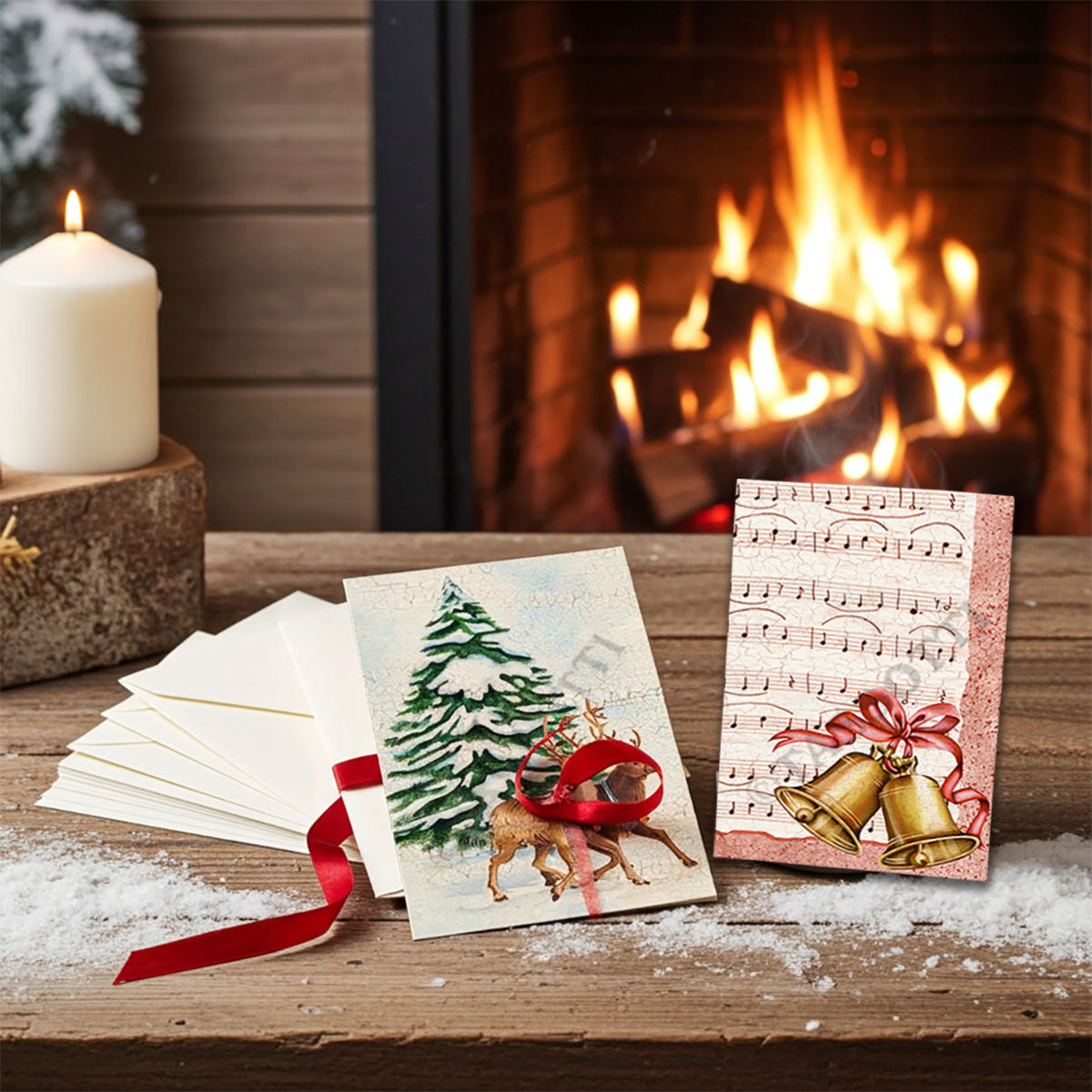 Christmas Gift Enclosure Note Cards Grab Bag with envelopes- Set of 10-50% off!