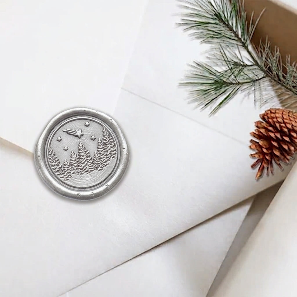 Winter Wonderland Adhesive Christmas Wax Seal Stickers 8PK - Hand Pressed 1 1/4"