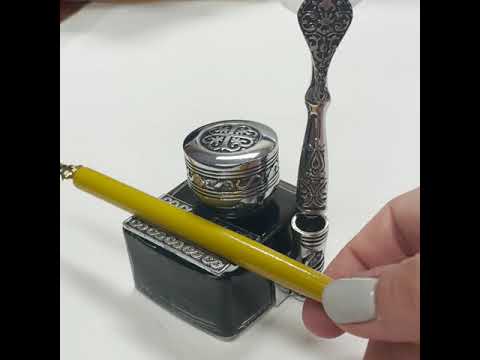 How to use Glass Inkwell with Pen Rest