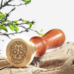 Sugar Skull Wax Seal Stamp with Rosewood Handle - Multiple Design Options - Nostalgic Impressions