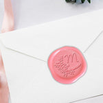 Petula Wedding Monogram Adhesive Wax Seals #1707 Bundle with Stamp - Nostalgic Impressions