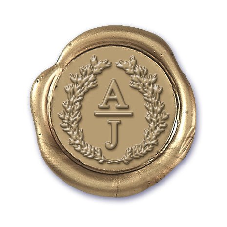Wreath Symmetry Wedding Monogram Adhesive Wax Seals #1959 Bundle - Nostalgic Impressions