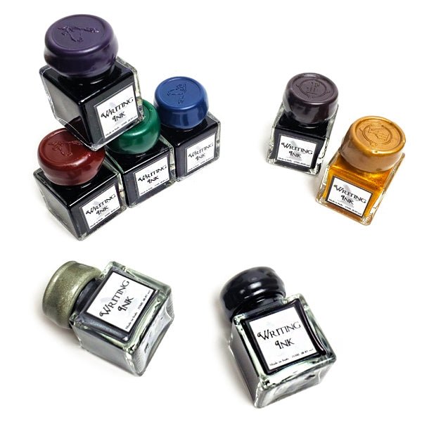 Writing Calligraphy Ink-Desktop square bottle with wax seal screw cap All Colors