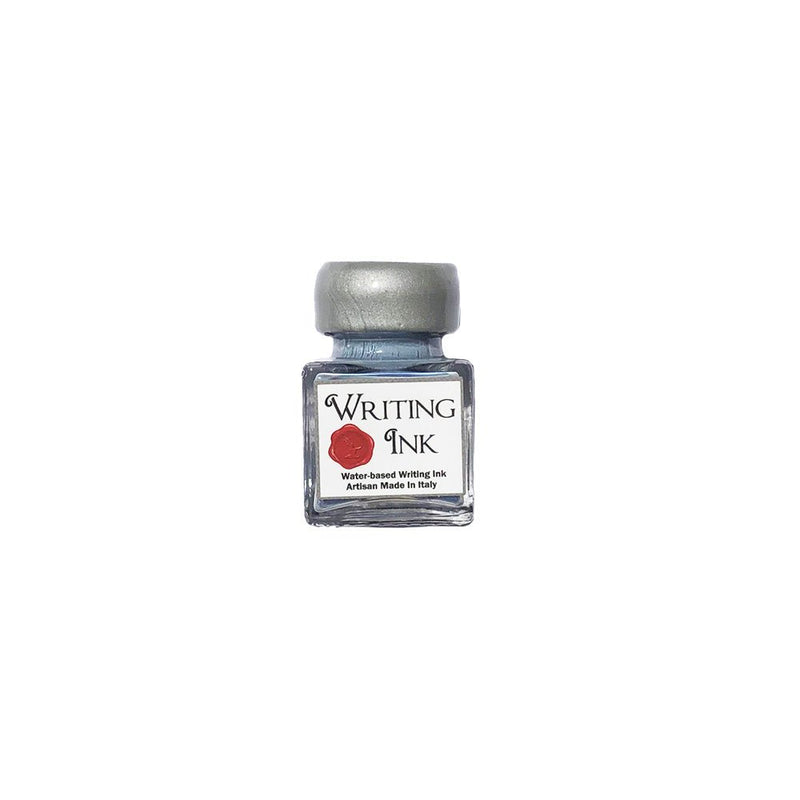 Writing Calligraphy Ink-Desktop square bottle with wax seal screw cap - Silver