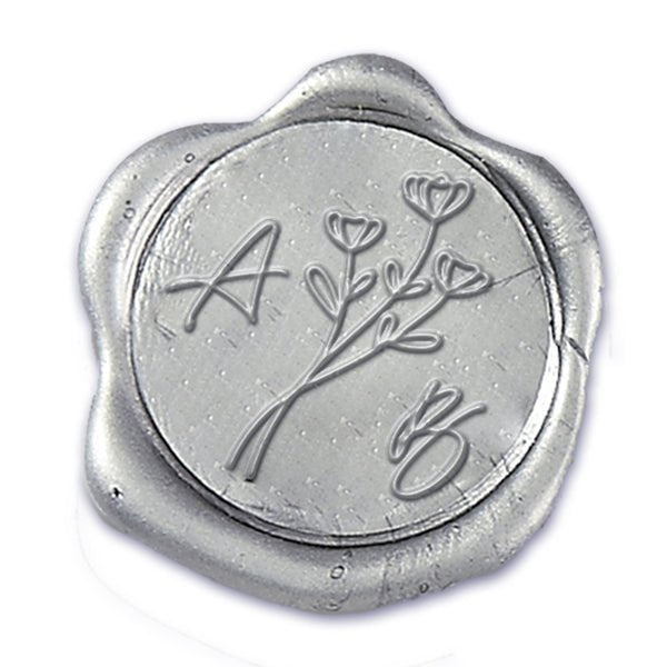 Minimalist Wedding Monogram Adhesive Wax Seals #3386 Bundle with Stamp - Nostalgic Impressions