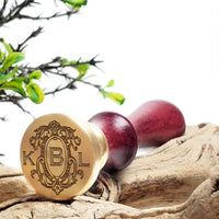 Victorian 3 Letter Monogram Custom Wax Seal Stamp with choice of Handle #3388 - Nostalgic Impressions
