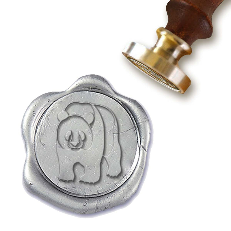 Panda Bear Custom Wax Seal Stamp with Rosewood Handle #3408 - Nostalgic Impressions