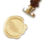 Peacock Feather Wax Seal Stamp #3504 with Rosewood Handle - Nostalgic Impressions