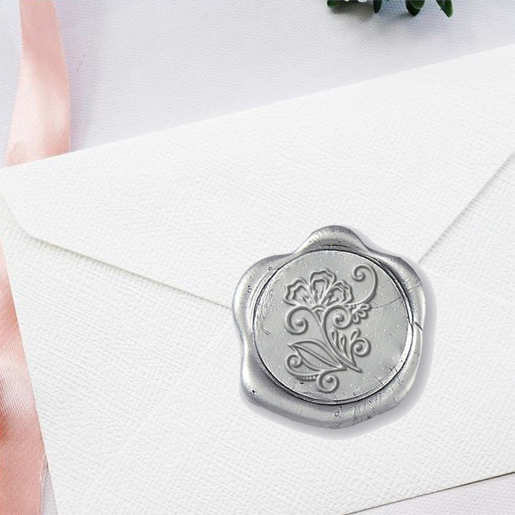 Wax seal stickers - rose bouquet floral beauty and the beast envelope  wedding