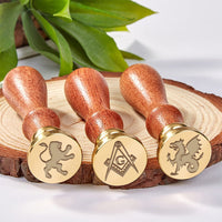 Medieval Masonic & Mystical Wax Seal Stamps with Rosewood Handle - Multiple Design Options - Nostalgic Impressions