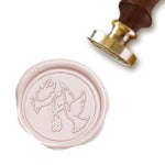 Doves Wedding Wax Seal Stamp with White Wood Handle #4857 - Nostalgic Impressions
