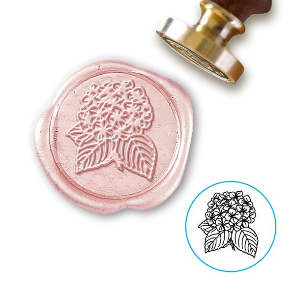 Hydrangea Wedding Wax Seal Stamp with choice of Handle #5156 - Nostalgic Impressions