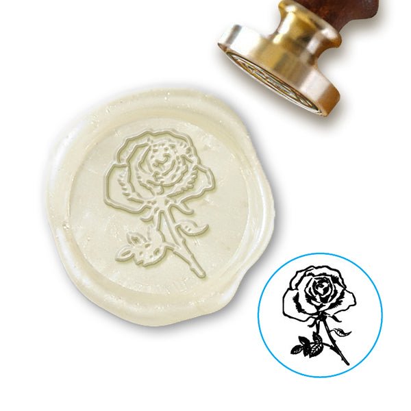 Rose Wedding Wax Seal Stamp with choice of Handle #5158 - Nostalgic Impressions