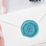 Diamante Wedding Monogram Adhesive Wax Seals #7027 Bundle with Stamp - Nostalgic Impressions