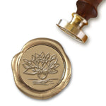Water Lily Wedding Wax Seal Stamp with choice of Handle #7103 - Nostalgic Impressions
