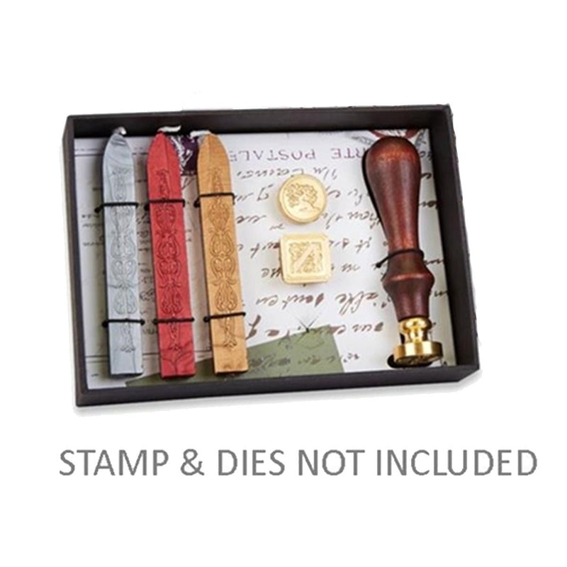 Collection Wax Seal Kit with Sealing Wax only & Space for Wood Handle & 3 Dies - Nostalgic Impressions