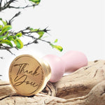 Thank You Wedding Wax Seal Stamp with Blush Pink Wood Handle #7883 - Nostalgic Impressions