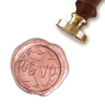 RSVP Wedding Wax Seal Stamp with Blush Pink Wood Handle #7887 - Nostalgic Impressions