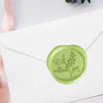 King's Floral Wedding Monogram Adhesive Wax Seals #8028 Bundle with Stamp - Nostalgic Impressions