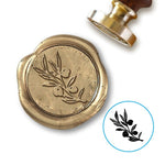 Botanical Olive Wedding Wax Seal Stamp with choice of Handle #8505 - Nostalgic Impressions