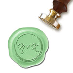 Intrigue Wedding Monogram Custom Wax Seal Stamp with Black Wood Handle-Multiple Font Choices with Preview #8704 - Nostalgic Impressions