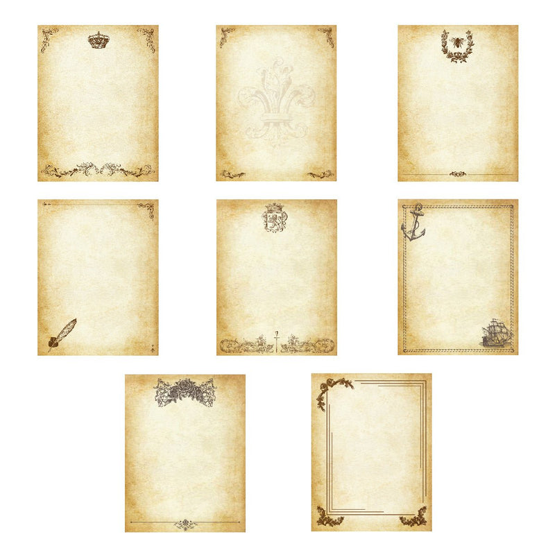 Antique Scroll Stationery Paper - 80 Sheets