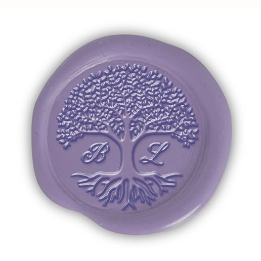 Banyan Tree Wedding Monogram Adhesive Wax Seals #9004 bundle with Stamp - Nostalgic Impressions